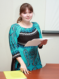 Конькова Валентина выступает с защитой магистерской диссертации