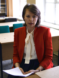 Кржешовская Анна отвечает на вопросы комиссии