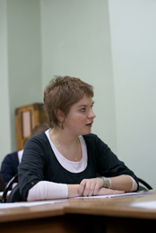 Екатерина Пучкова отвечает на вопросы экзаменационной комиссии